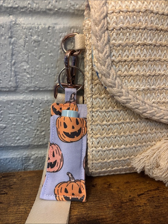 Hand Crafted Accessories - Pumpkin Keychain Chapstick Holder